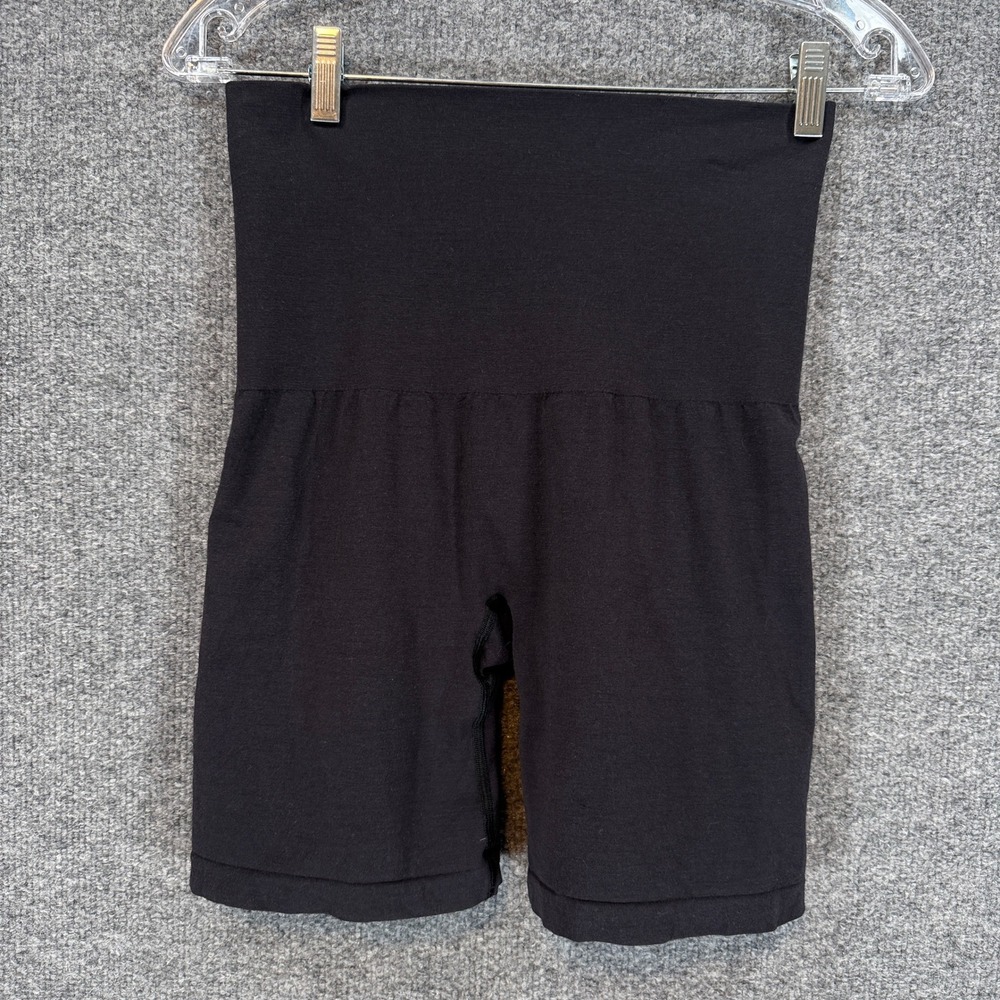 Woolx Shorts Women Medium Black Merino Wool Marley Biker Seamless High Waist
